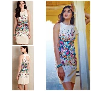 Anthro Maeve Tea Garden Floral Cut Out Back Dress​​​​​